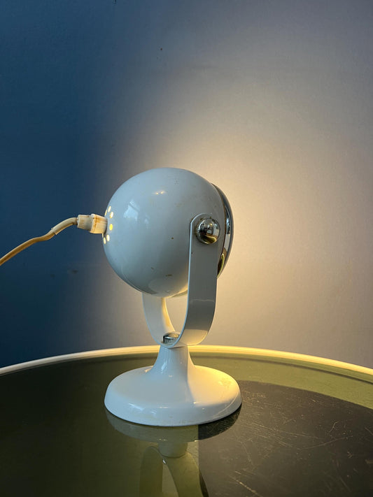 Mid Century Small White Space Age Eyeball Table Lamp