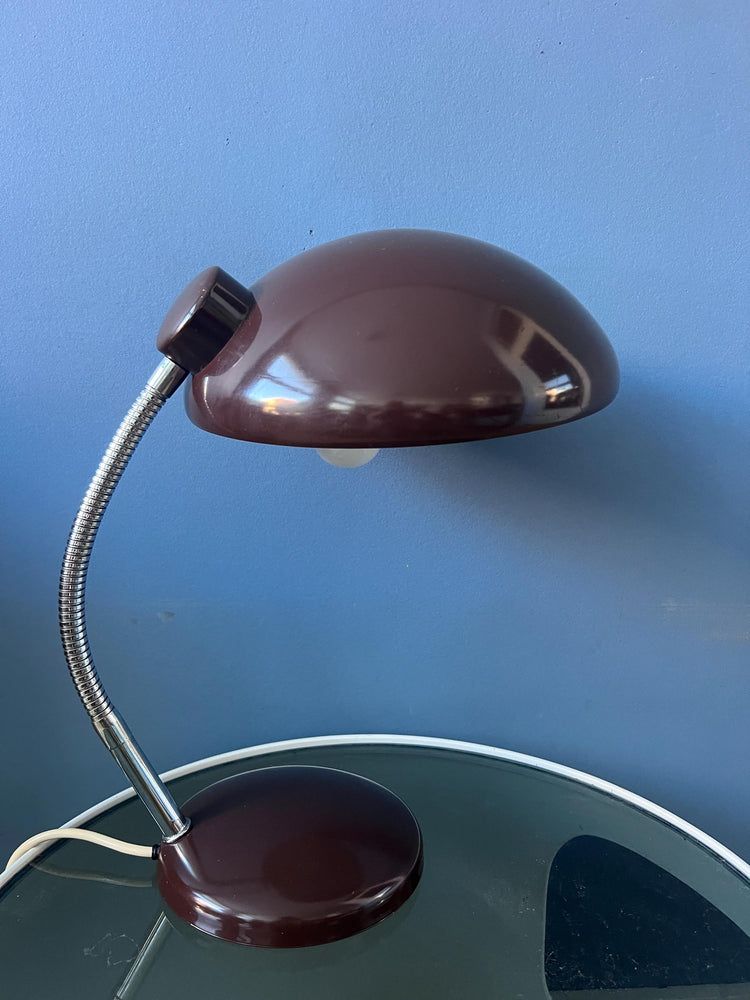 Vintage Massive Mid Century Brown Desk Lamp