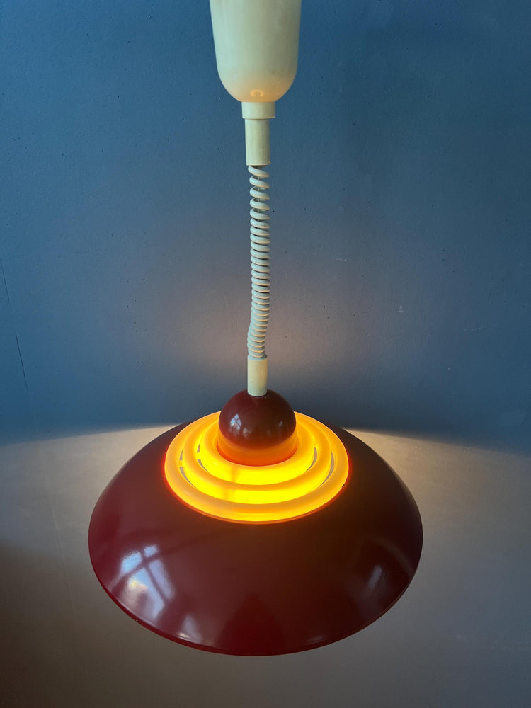 Scandinavian Red Space Age Pendant Lamp by Knud Christensen
