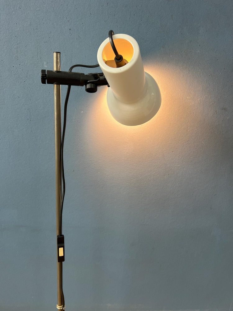 Small White Mid Century Floor Lamp