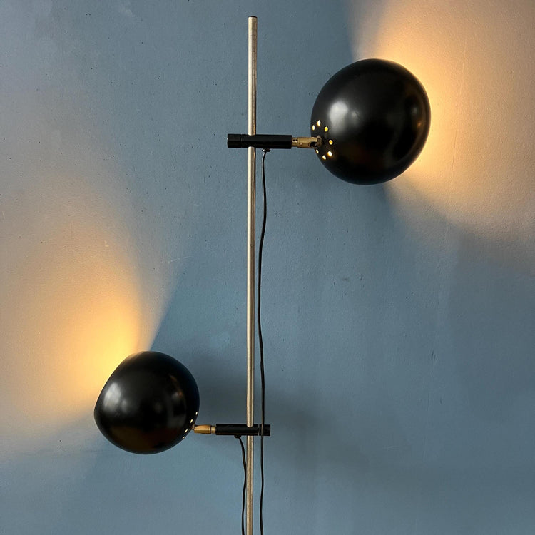 Vintage Mid Century Black Eyeball Floor Lamp