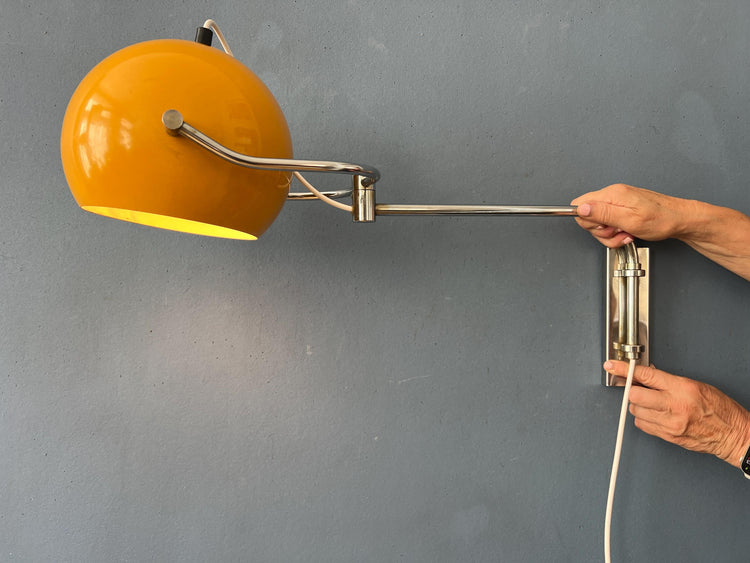 Vintage Yellow GEPO Eyeball Wall Lamp