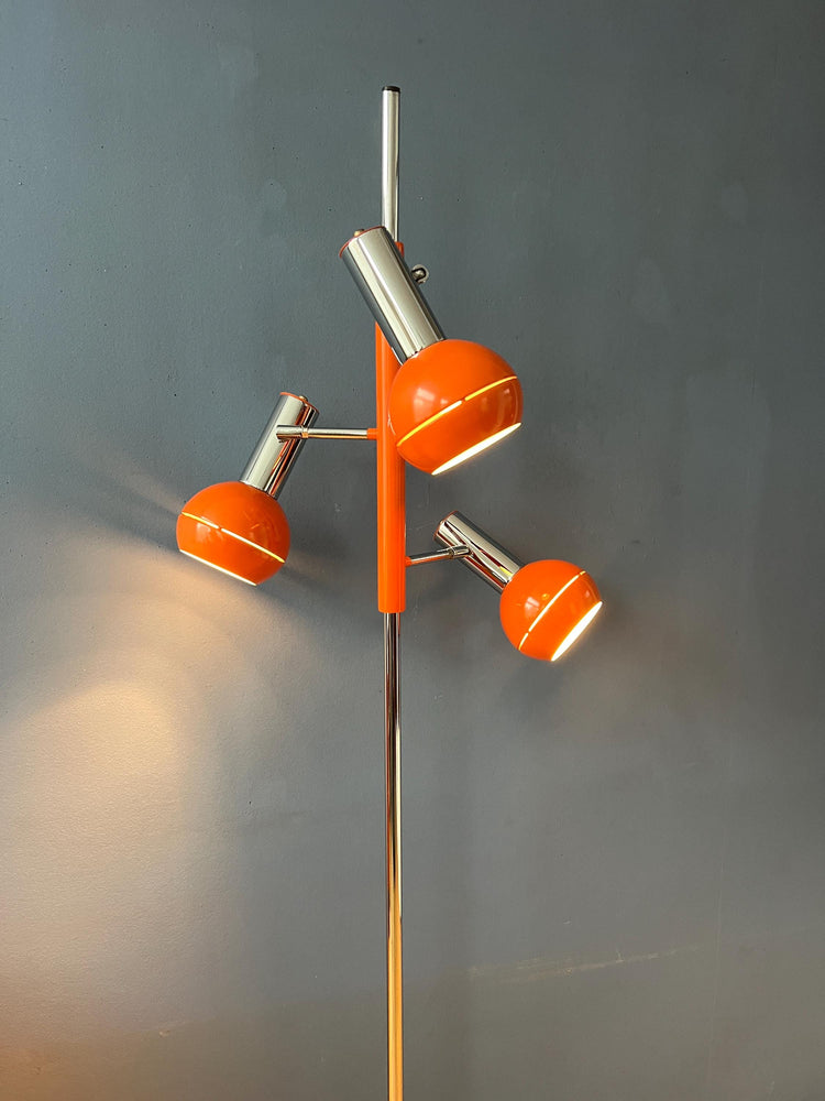 Vintage Orange Wilko Eyeball Space Age Floor Lamp