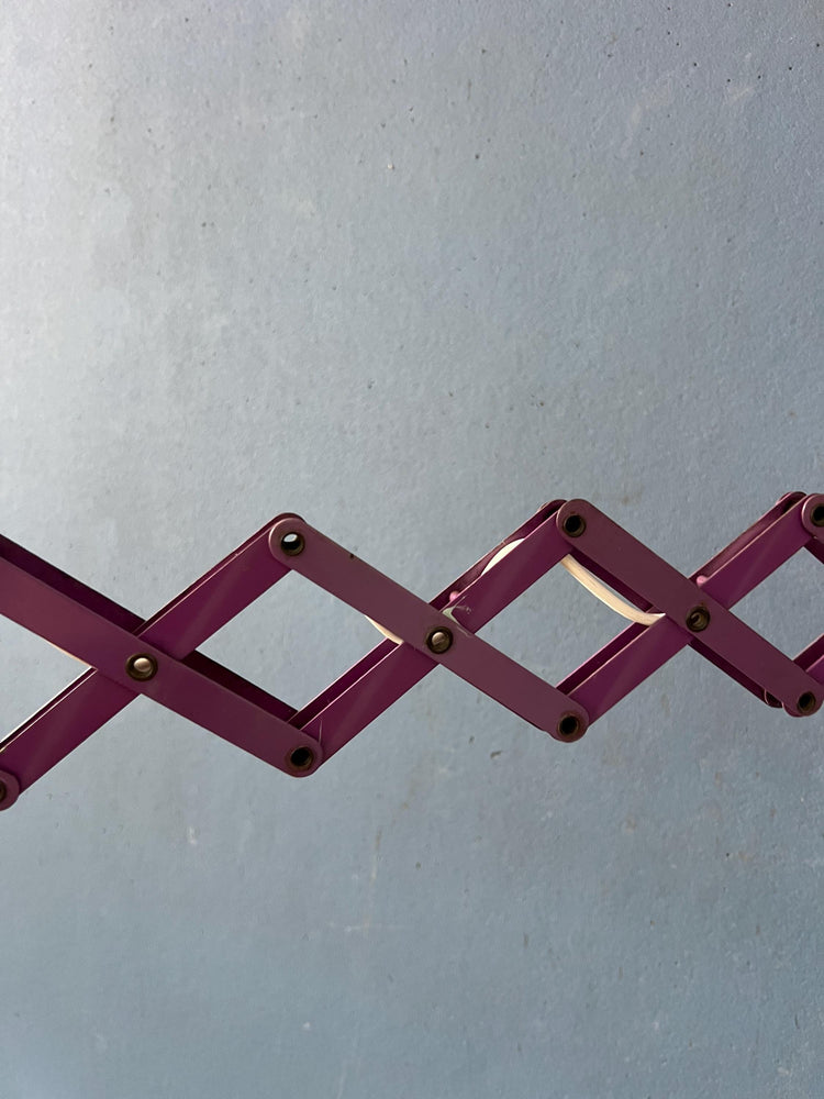 Vintage Space Age Purple Scissor Wall Lamp