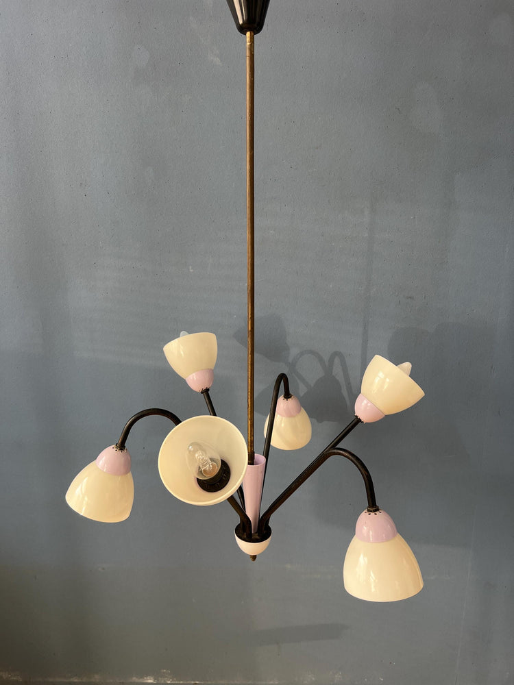 50s Mid Century Vintage Lilac Spider Pendant Lamp