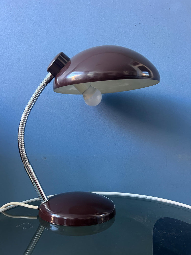 Vintage Massive Mid Century Brown Desk Lamp