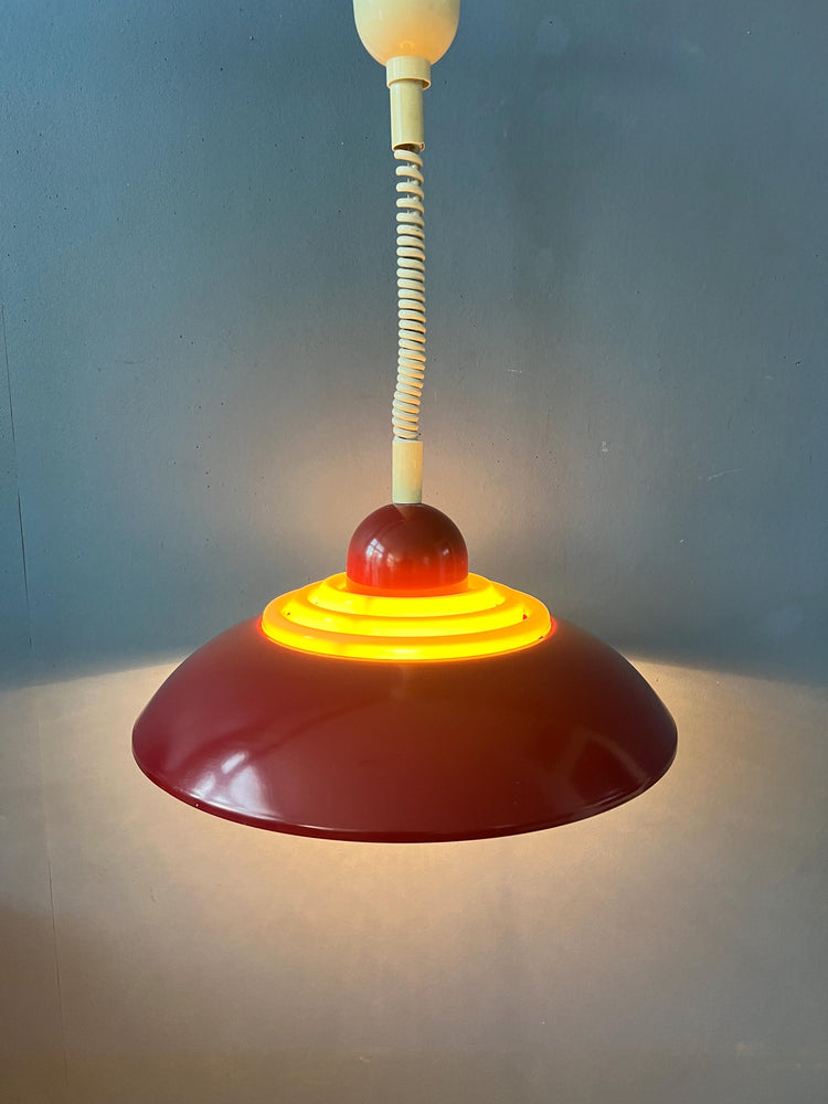 Scandinavian Red Space Age Pendant Lamp by Knud Christensen