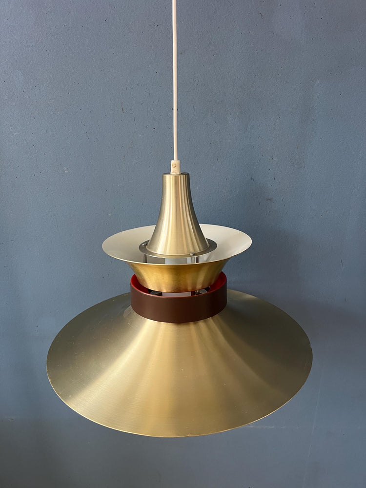 Large Flying Saucer UFO Pendant Lamp with Orange Light