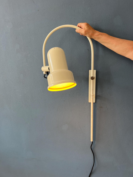 Beige Mid Century Anvia Arc Wall Lamp