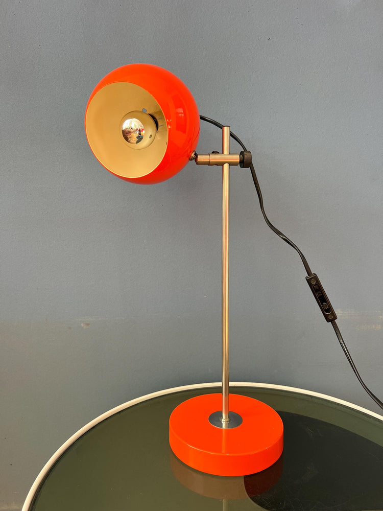 Mid Century Orange Eyeball Space Age Desk Lamp