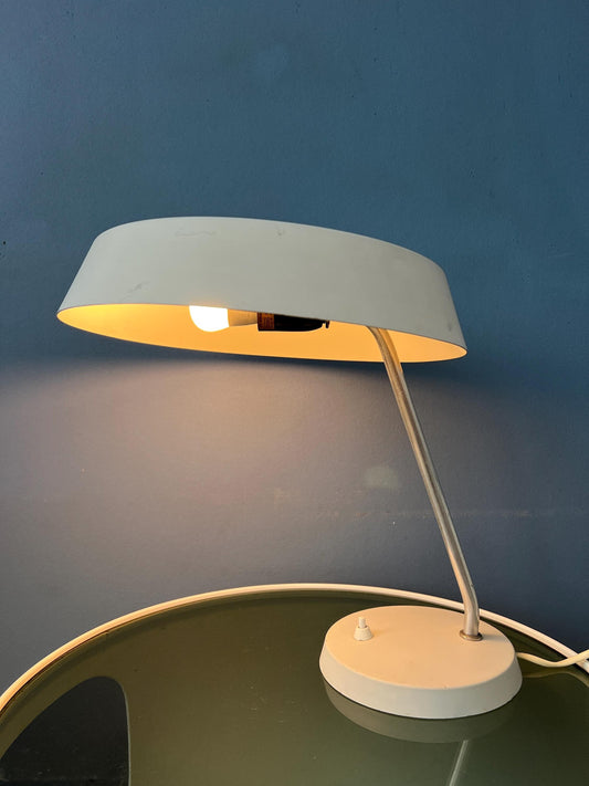 Vintage White VEB Leuchten Bauhaus Style Desk Lamp