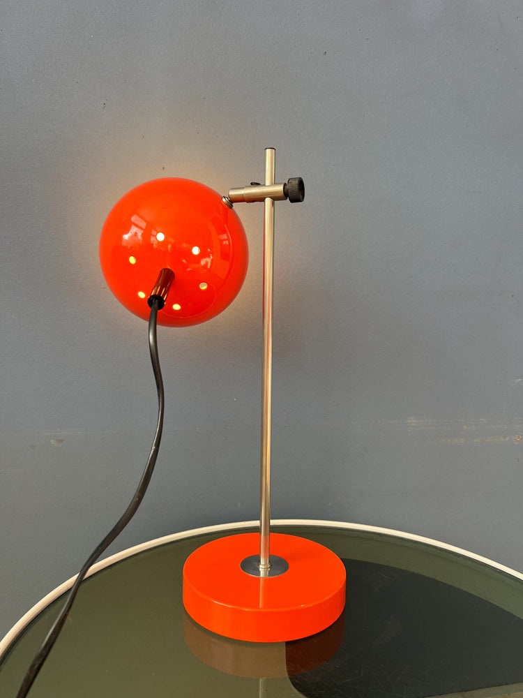 Mid Century Orange Eyeball Space Age Desk Lamp