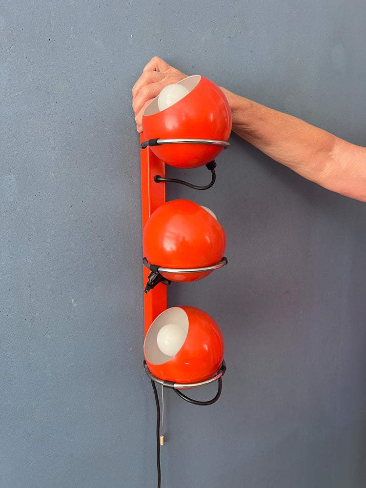 Mid Century Red GEPO Space Age Eyeball Wall Lamp