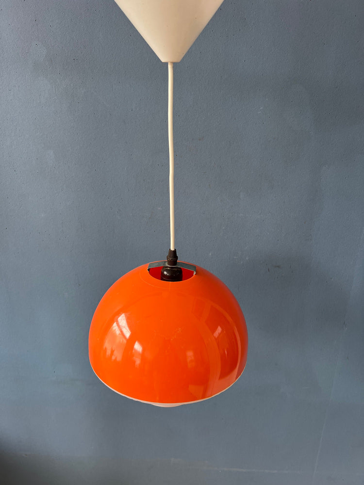 Acrylic Glass Orange and White Space Age Pendant Lamp