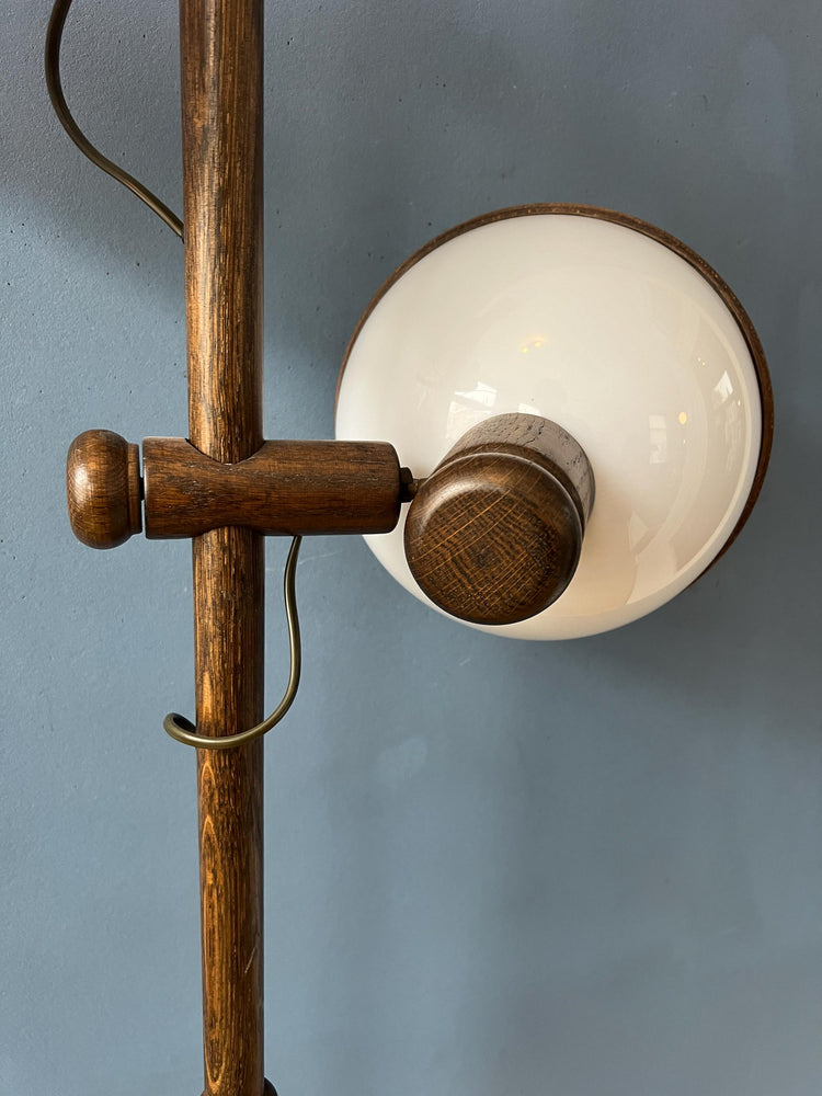 Vintage Steinhauer Wooden Mushroom Floor Lamp