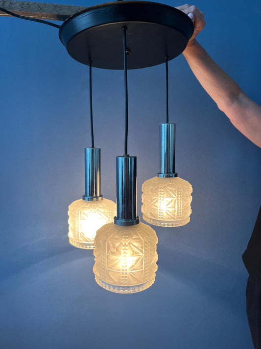 Vintage Cascade Frosted Glass Pendant Lamp