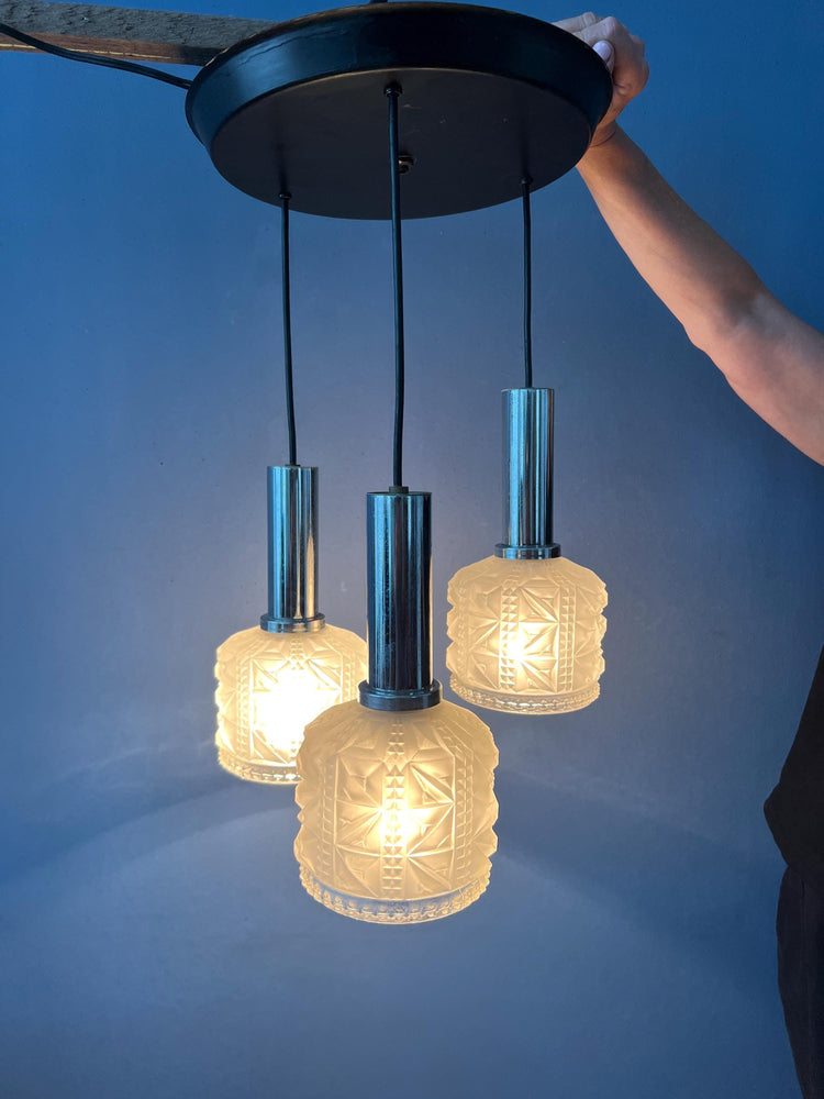 Vintage Cascade Frosted Glass Pendant Lamp