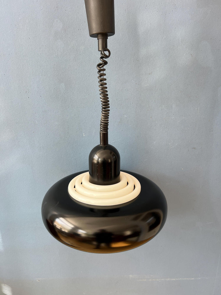 Vintage Black UFO Space Age Pendant Lamp by Knud Christensen