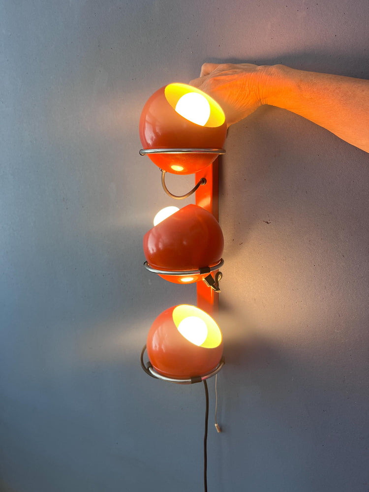 Mid Century Red GEPO Space Age Eyeball Wall Lamp