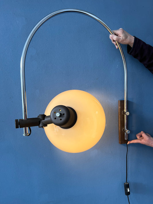 Mid Century Herda Mushroom Arc Wall Lamp - Space Age Light Fixture
