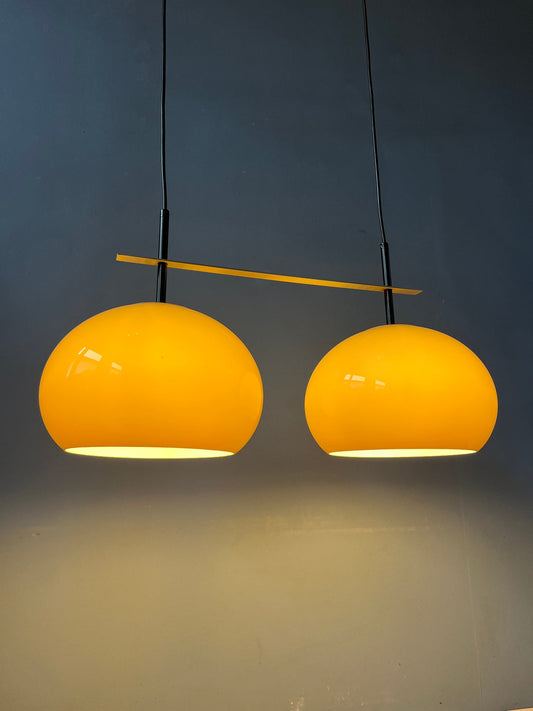 Two Dijkstra Mushroom Pendant Lamps - Space Age Hanging Lamp - Mid Century Light Fixture