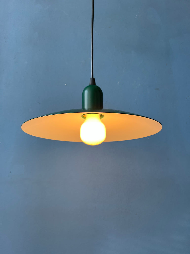 Dark Green Delicate Metal Saucer Pendant Lamp