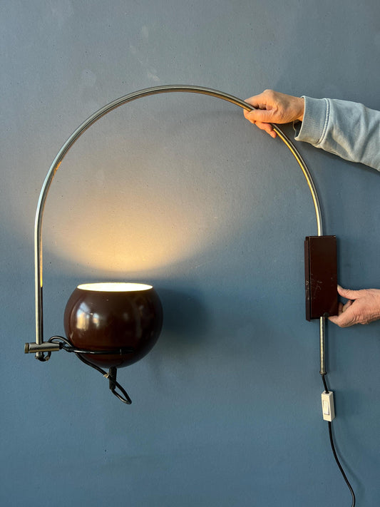 Vintage Herda Eyeball Wall Lamp - Space Age 70s Arc Light Fixture