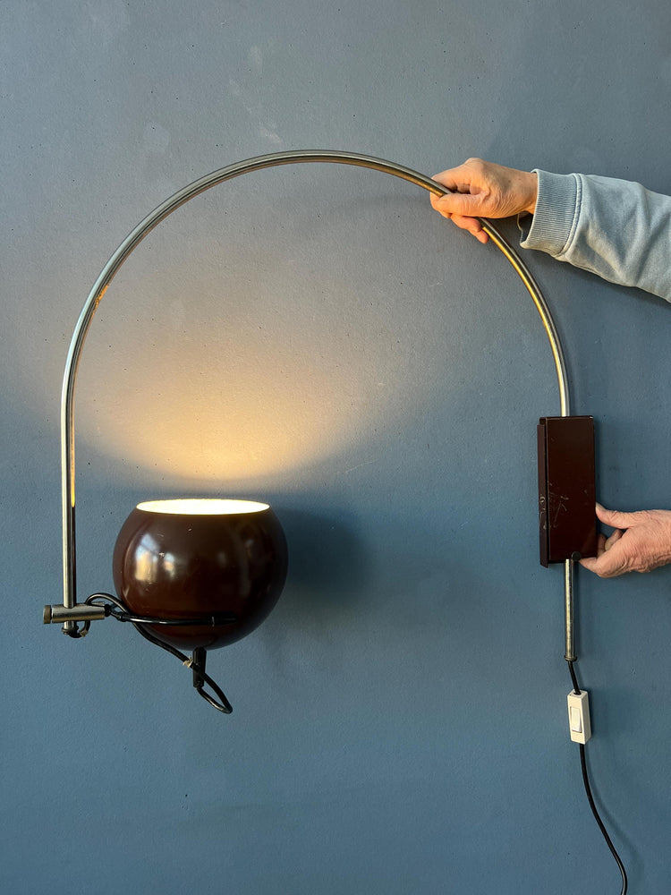 Vintage Herda Eyeball Wall Lamp - Space Age 70s Arc Light Fixture