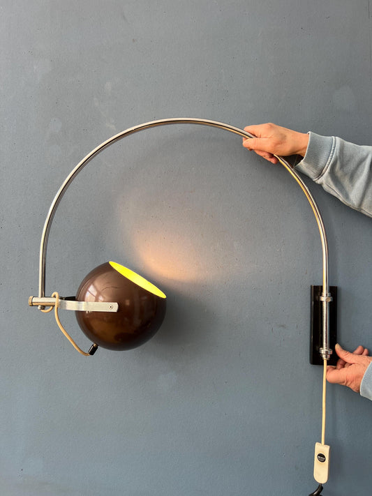 Vintage Herda Arc Eyeball Wall Lamp