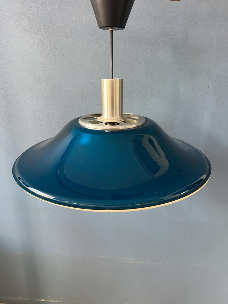Blue UFO Flying Saucer Space Age Pendant Lamp