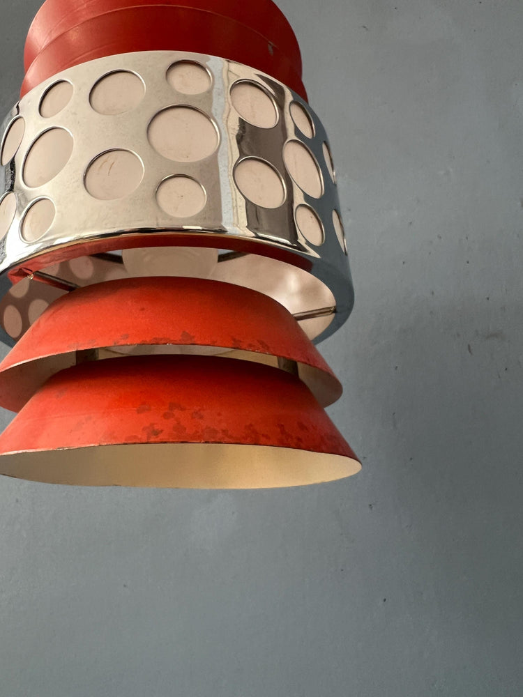 Orange Vintage Massive Belgium Space Age Pendant Lamp