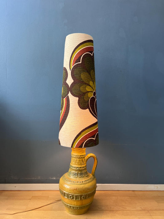Vintage West Germany Green Ceramic Space Age Floor Lamp