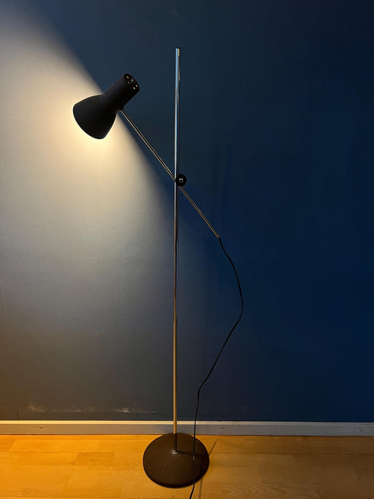 Mid Century Adjustable Brown Floor Lamp