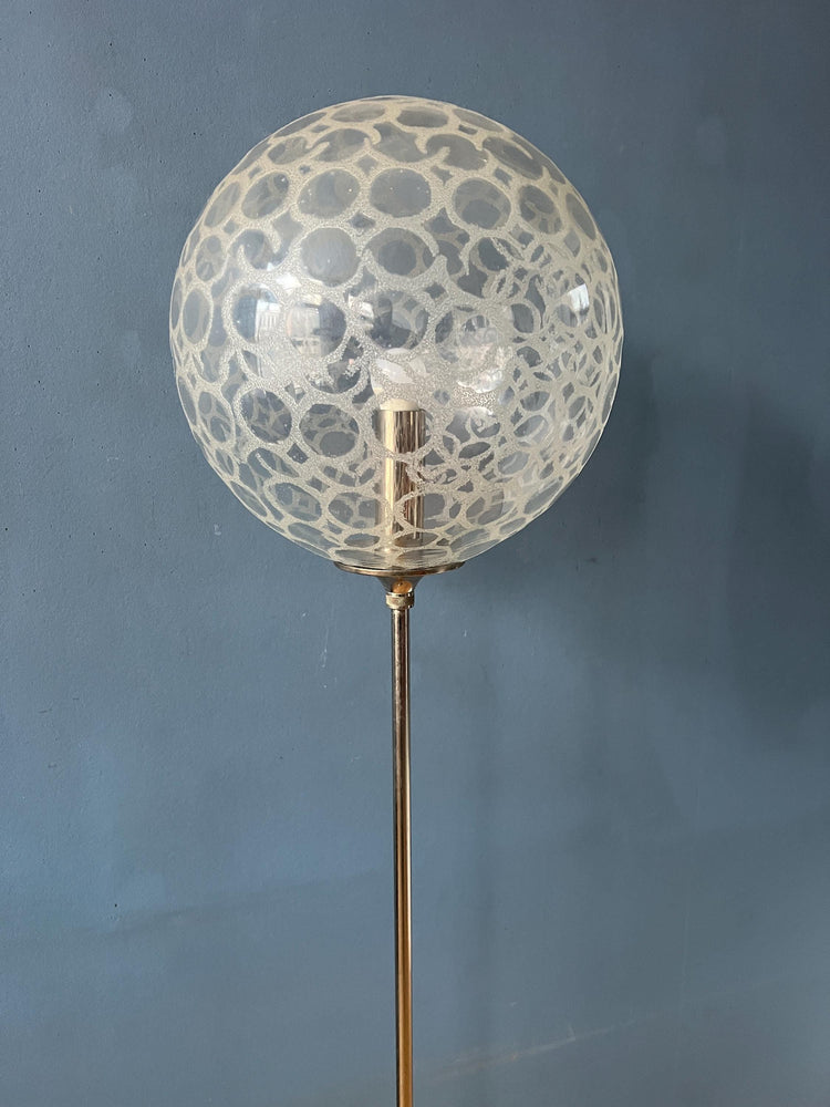 Vintage Glass Floor Lamp by Doria Leuchten