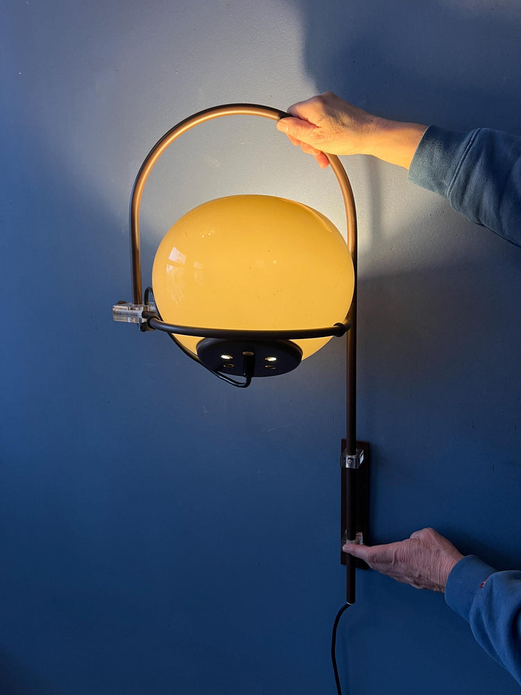 Vintage Space Age Mid Century Herda Mushroom Arc Wall Lamp