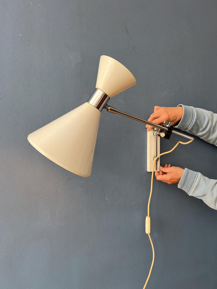 Beige Herda Diabolo Mid Century Swing Arm Wall Lamp
