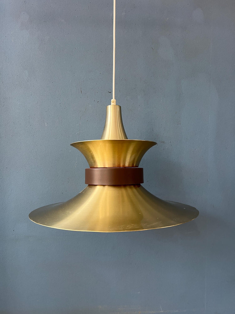 Large Flying Saucer UFO Pendant Lamp with Orange Light