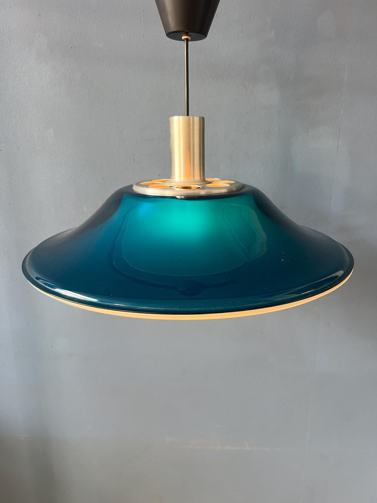 Blue UFO Flying Saucer Space Age Pendant Lamp