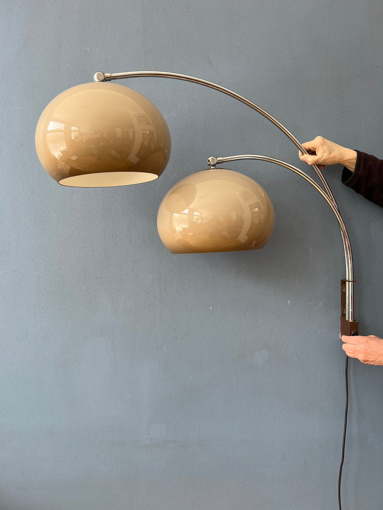Vintage Double Arc Mushroom Wall Lamp by Dijkstra