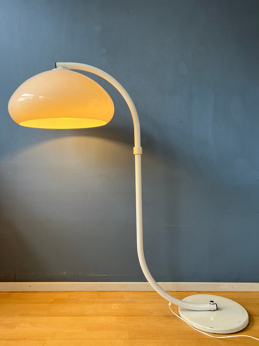 White Mid Century Dijkstra Flexible Snake Mushroom Floor Lamp