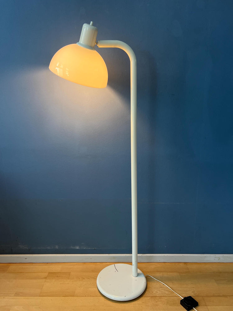 White Metal Vintage Floor Lamp with Acrylic Shade