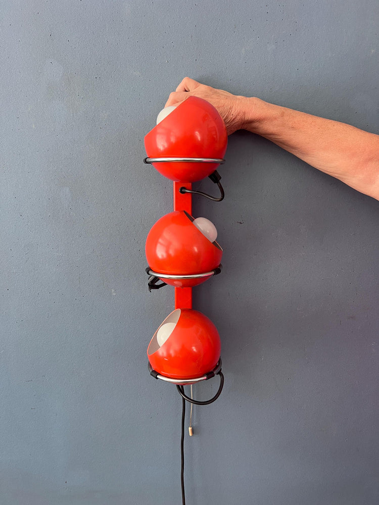Mid Century Red GEPO Space Age Eyeball Wall Lamp