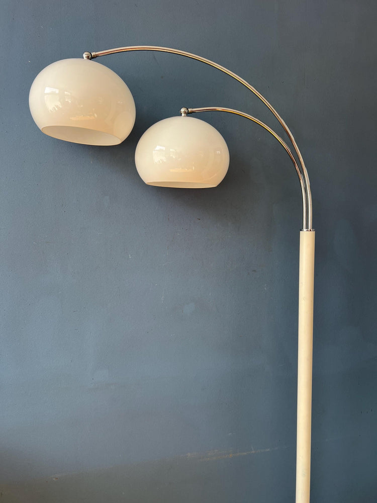 White Dijkstra Double Arc Space Age Mushroom Floor Lamp