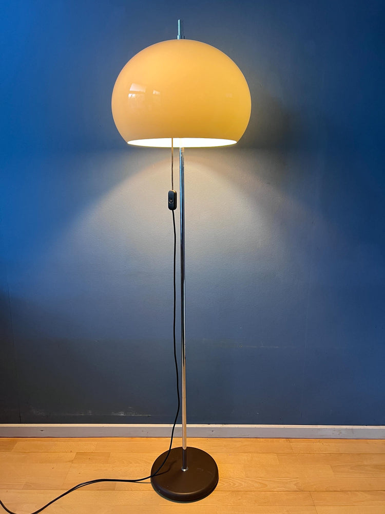 Vintage White Mushroom Floor Lamp | Mid Century Plexiglass Shade