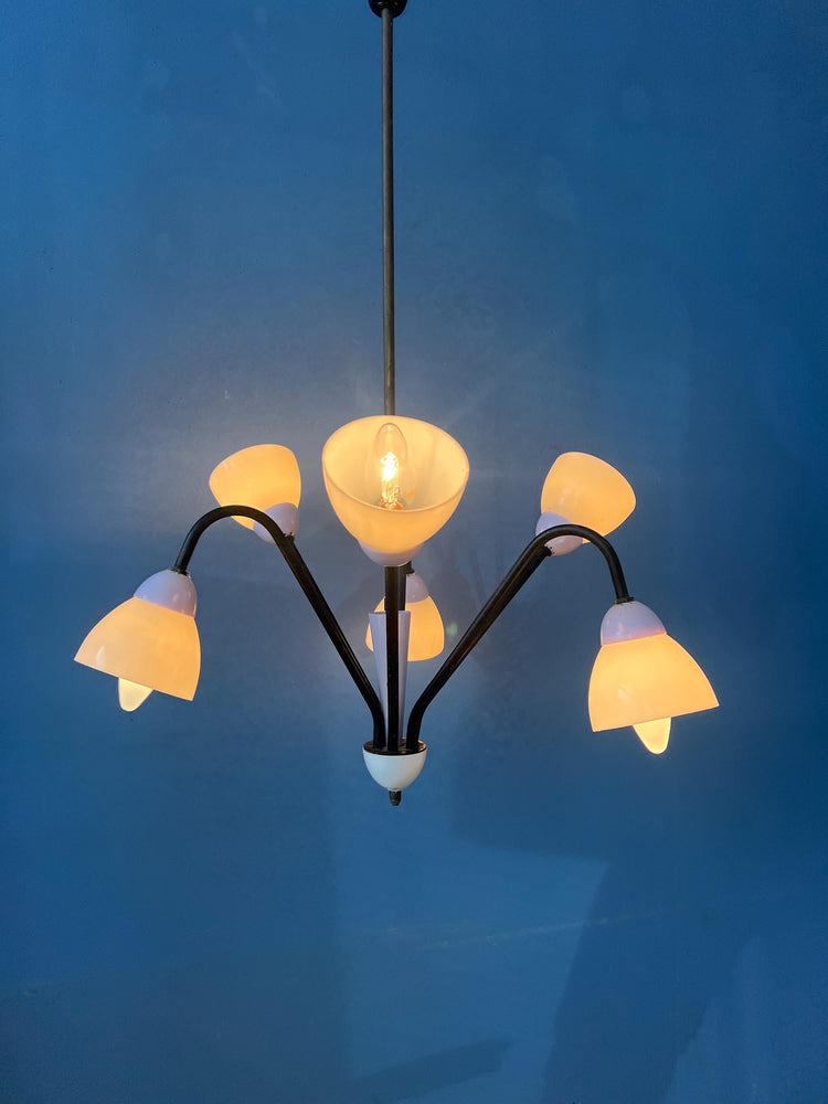 50s Mid Century Vintage Lilac Spider Pendant Lamp