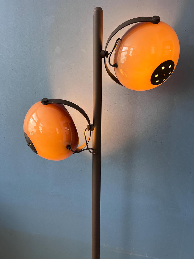Herda Standing Lamp - Mushroom Floor Lamp - Brown Mid Century