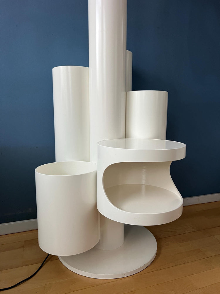 White 'Close Encounter' Floor Lamp and Plant Stand by Kerst Koopman