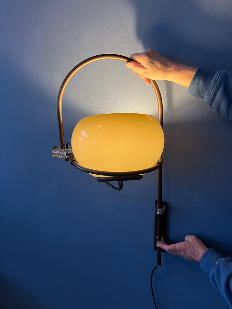 Vintage Space Age Mid Century Herda Mushroom Arc Wall Lamp