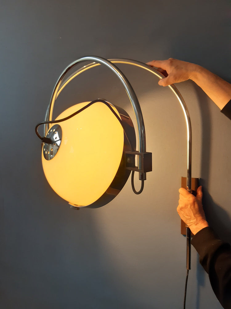 Vintage Dijkstra Double Arc Mushroom Wall Lamp | Space Age Lamp