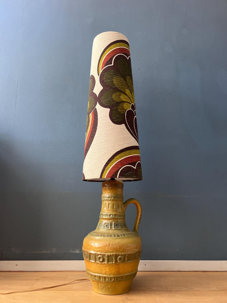 Vintage West Germany Green Ceramic Space Age Floor Lamp